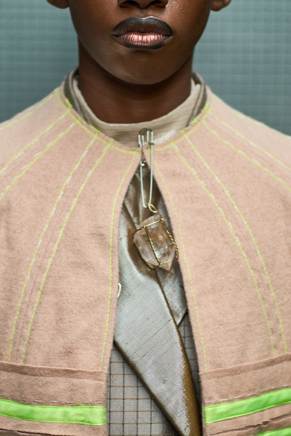 Removable Clear Crystal Pendant in a Cork Cage