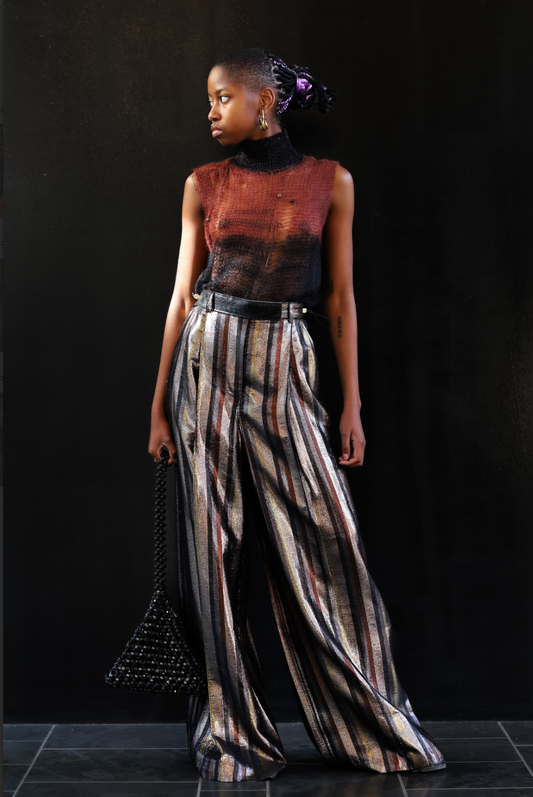 Tigers Eye Knitted Vest in Silk Mohair
