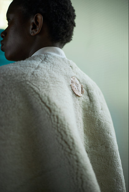 Reversible Karoo Cloud Cropped Cocoon in Shearling