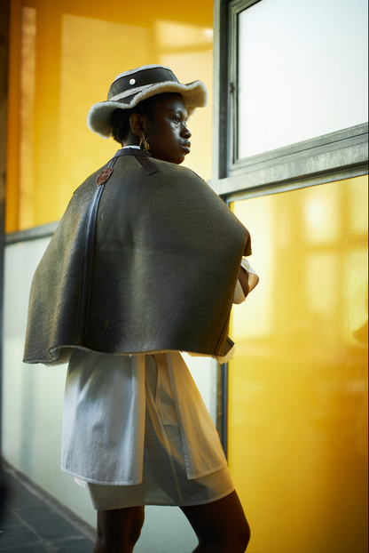 Reversible Karoo Cloud Cropped Cocoon in Shearling