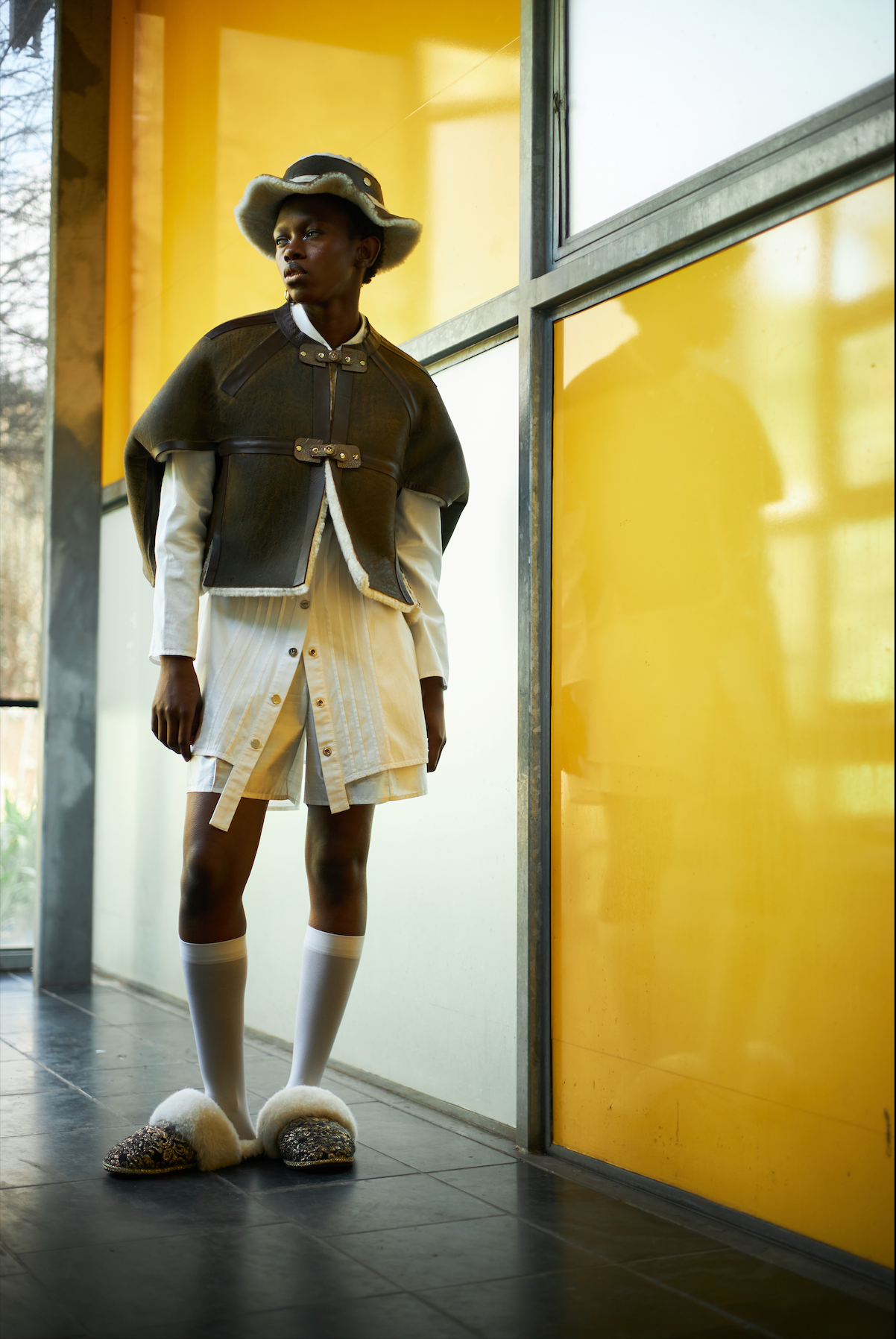 Reversible Karoo Cloud Cropped Cocoon in Shearling