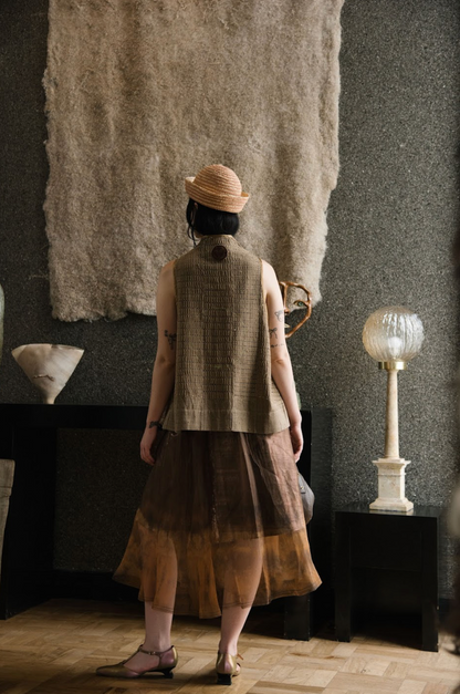 Last Straw Umbrella Top in Straw Raffia