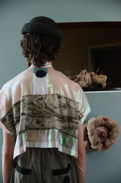 Casuarina Needles and Spearmint Gum Pink Metallic Popper T-Shirt