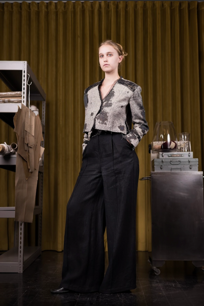 Sable Form Trapeze Pants in Linen