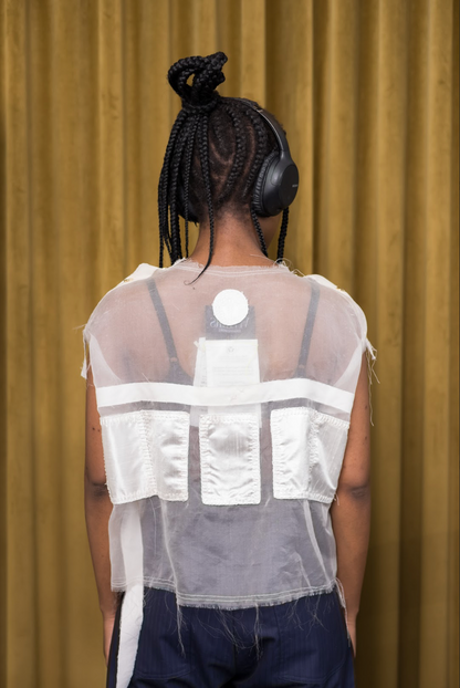Halo Quartz Popper Vest in Silk Organza