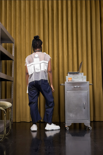 Halo Quartz Popper Vest in Silk Organza