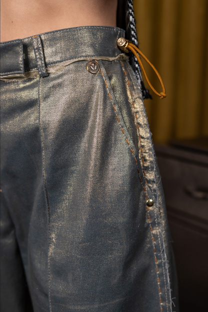 Kyanite Barrel-Leg Pants in Couture Denim