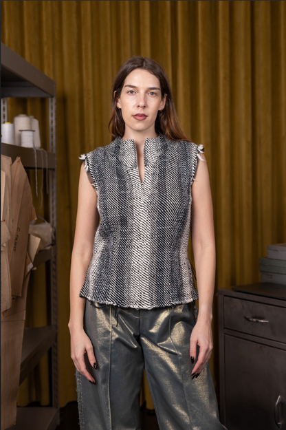 Kyanite Barrel-Leg Pants in Couture Denim