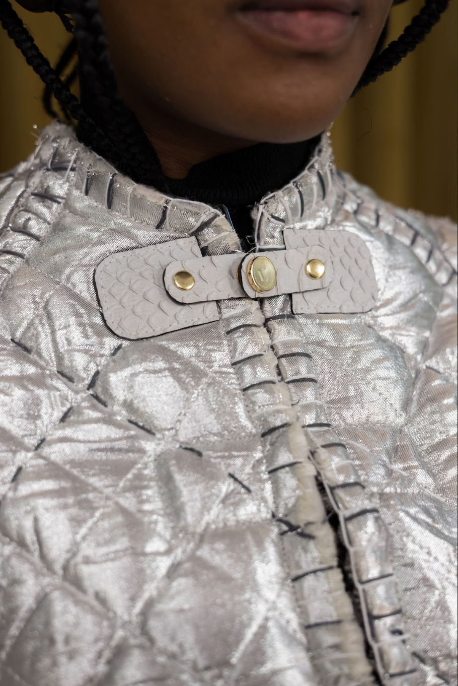 Reversible Sashiko Blanket Stitched Cocoon Jacket with 100% South African Wool Inner
