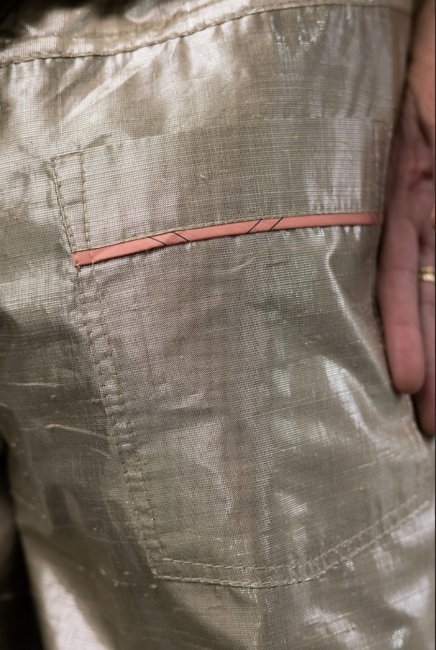 Luna D'Oro Signature Pants  in Silk Lamé