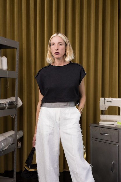 Sable Halo Cropped Popper Top in Organic Hemp