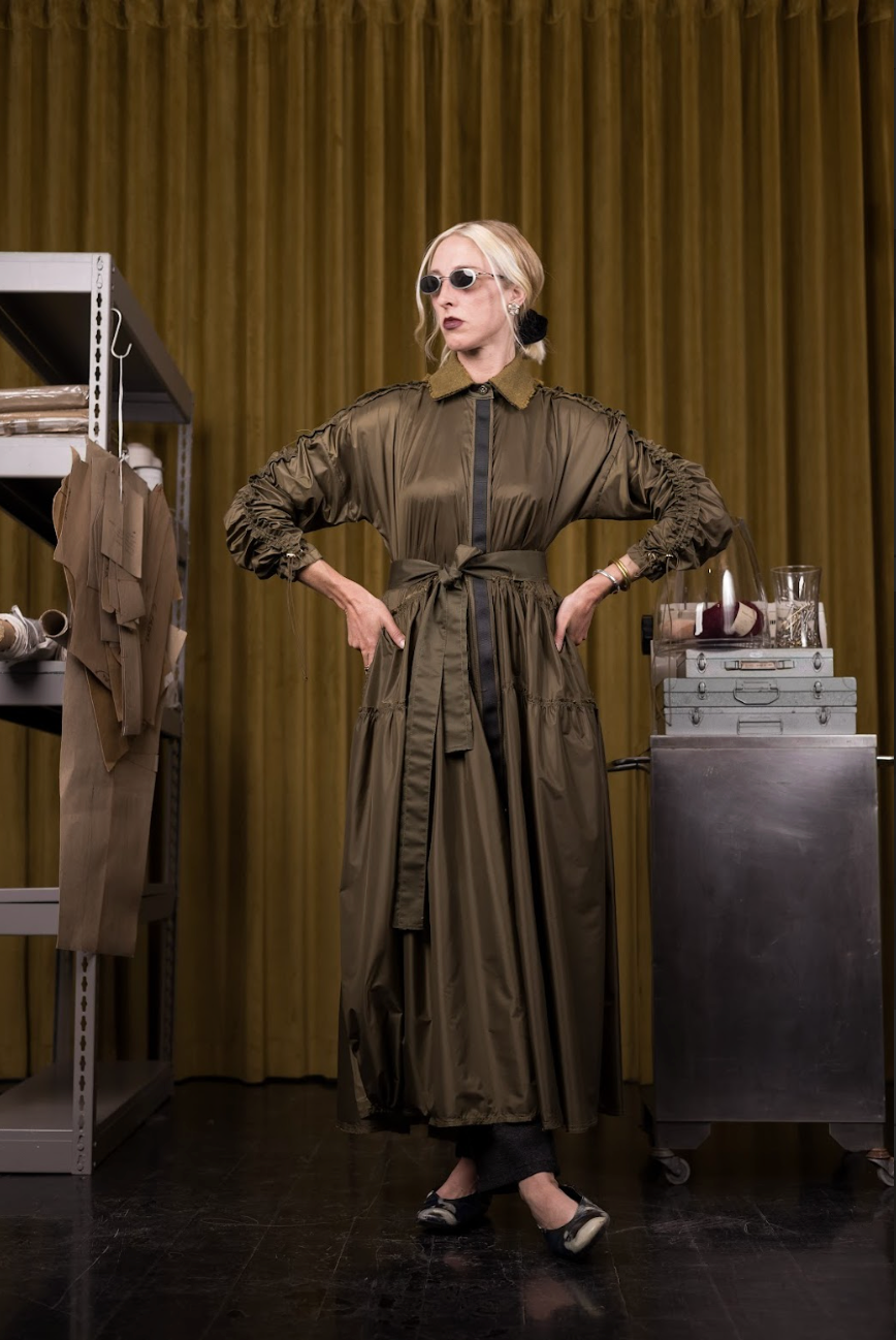 Greenwich Meridian Utility Maxi Dress in Couture Nylon Polyamide