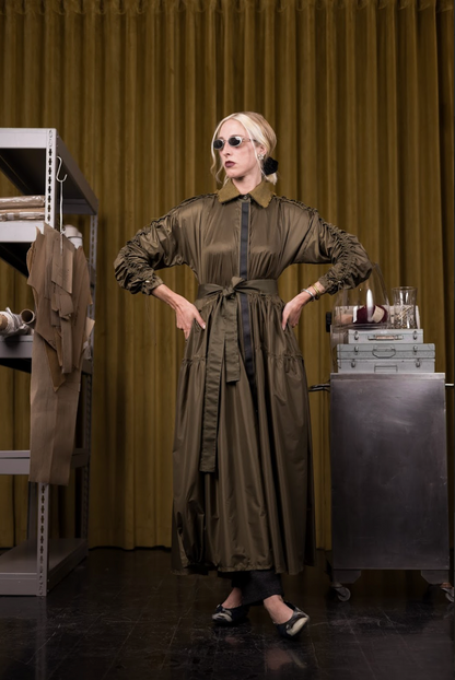Greenwich Meridian Utility Maxi Dress in Couture Nylon Polyamide
