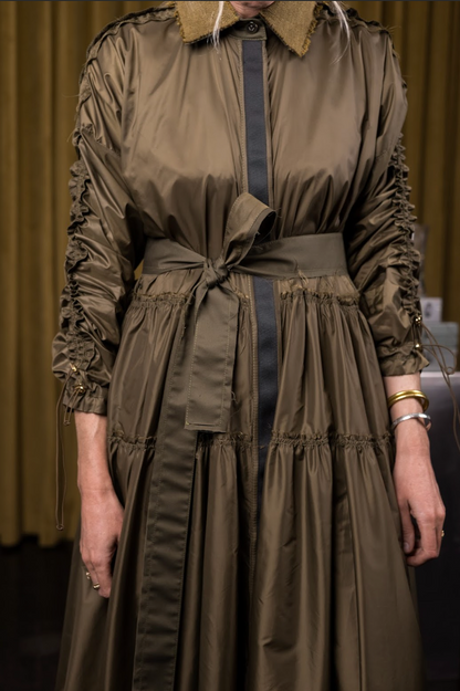 Greenwich Meridian Utility Maxi Dress in Couture Nylon Polyamide