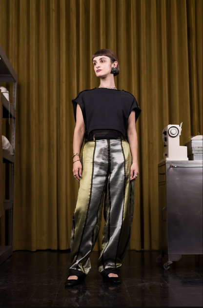 Sable Halo Cropped Popper Top in Organic Hemp