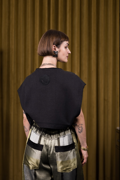 Sable Halo Cropped Popper Top in Organic Hemp