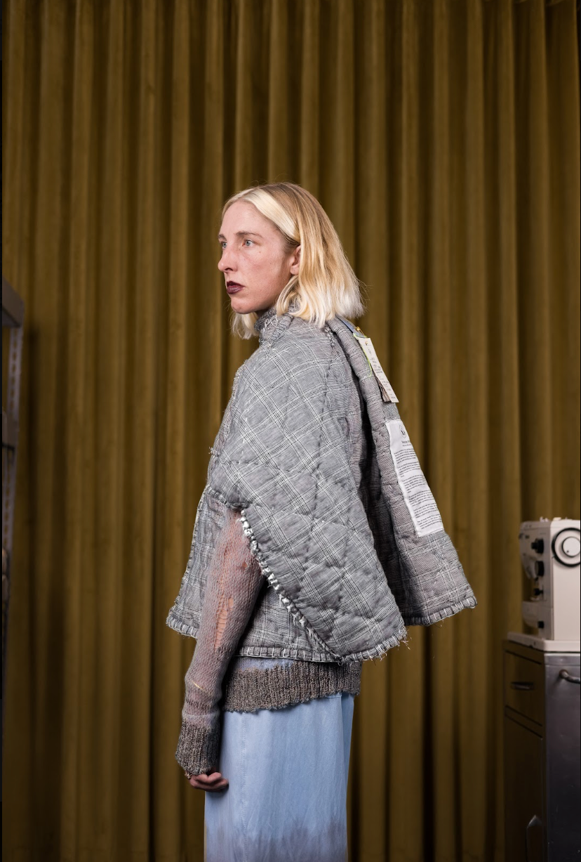 Reversible Sashiko Blanket Stitched Cocoon Jacket with 100% South African Wool Inner