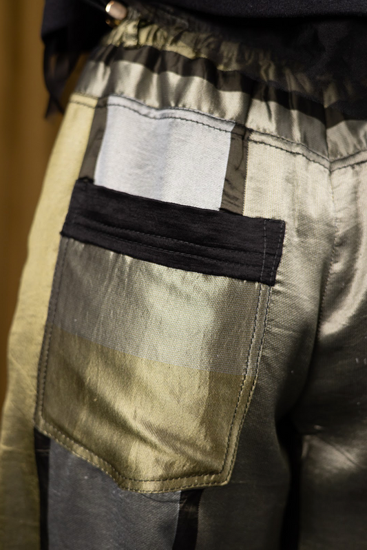 Moss Motley Barrel-Leg Pants in Couture Silk