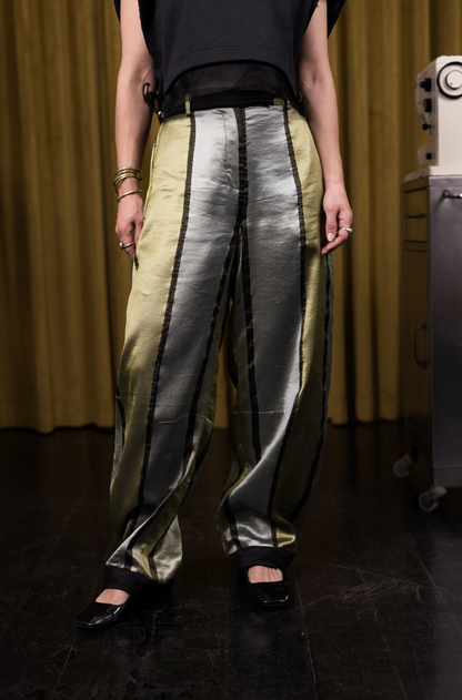 Moss Motley Barrel-Leg Pants in Couture Silk