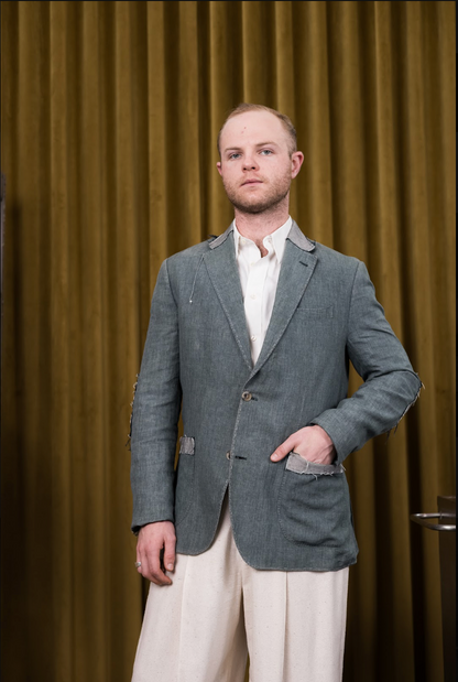 Turquoise Deconstructed Mens Jacket