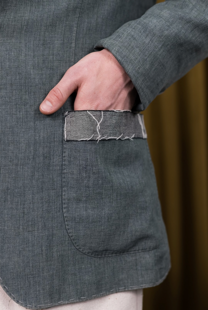 Turquoise Deconstructed Mens Jacket