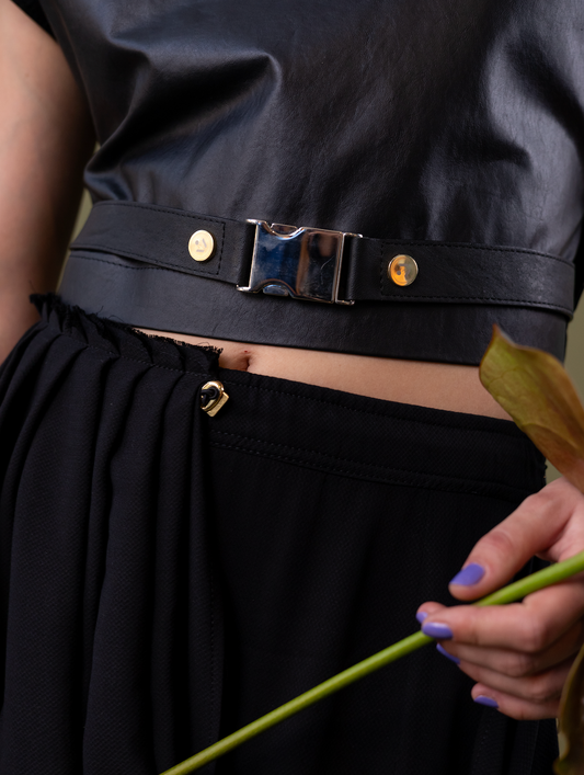 Black Napa Leather Belt