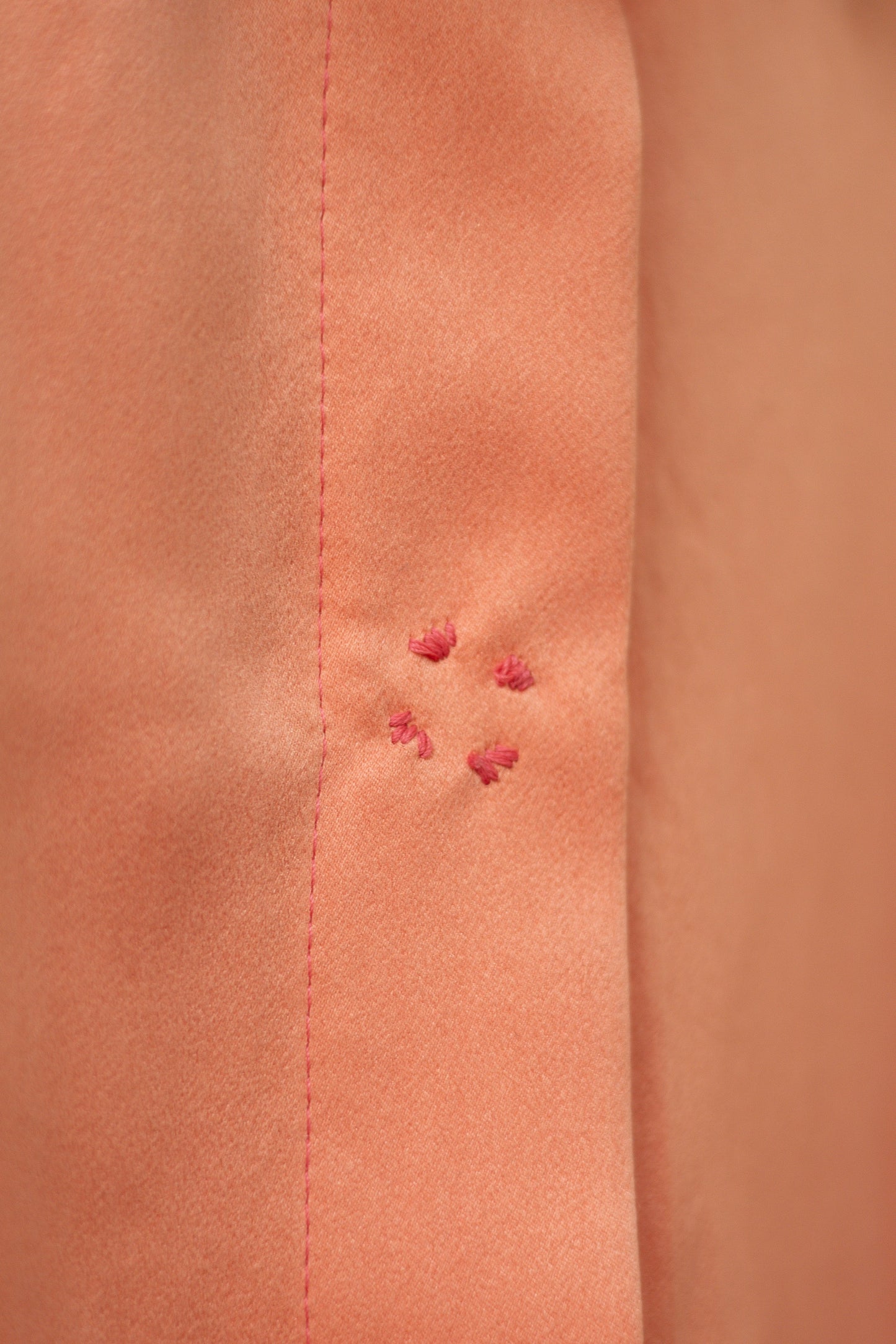 Rosy Maple Gathered-Sleeve  Classic Shirt in Silk Habotai
