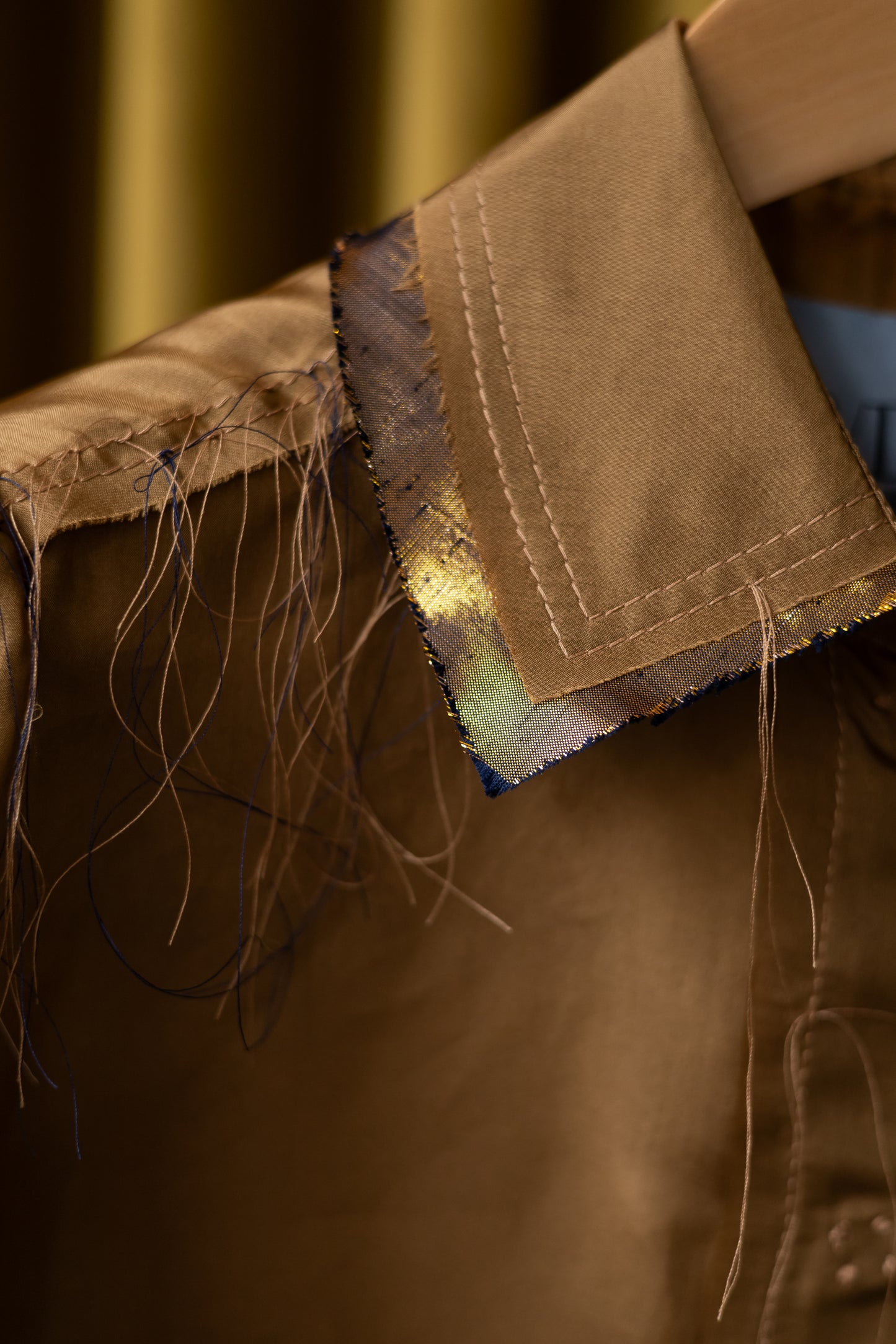 Terra Gathered-Sleeve Classic Shirt in Silk Organza
