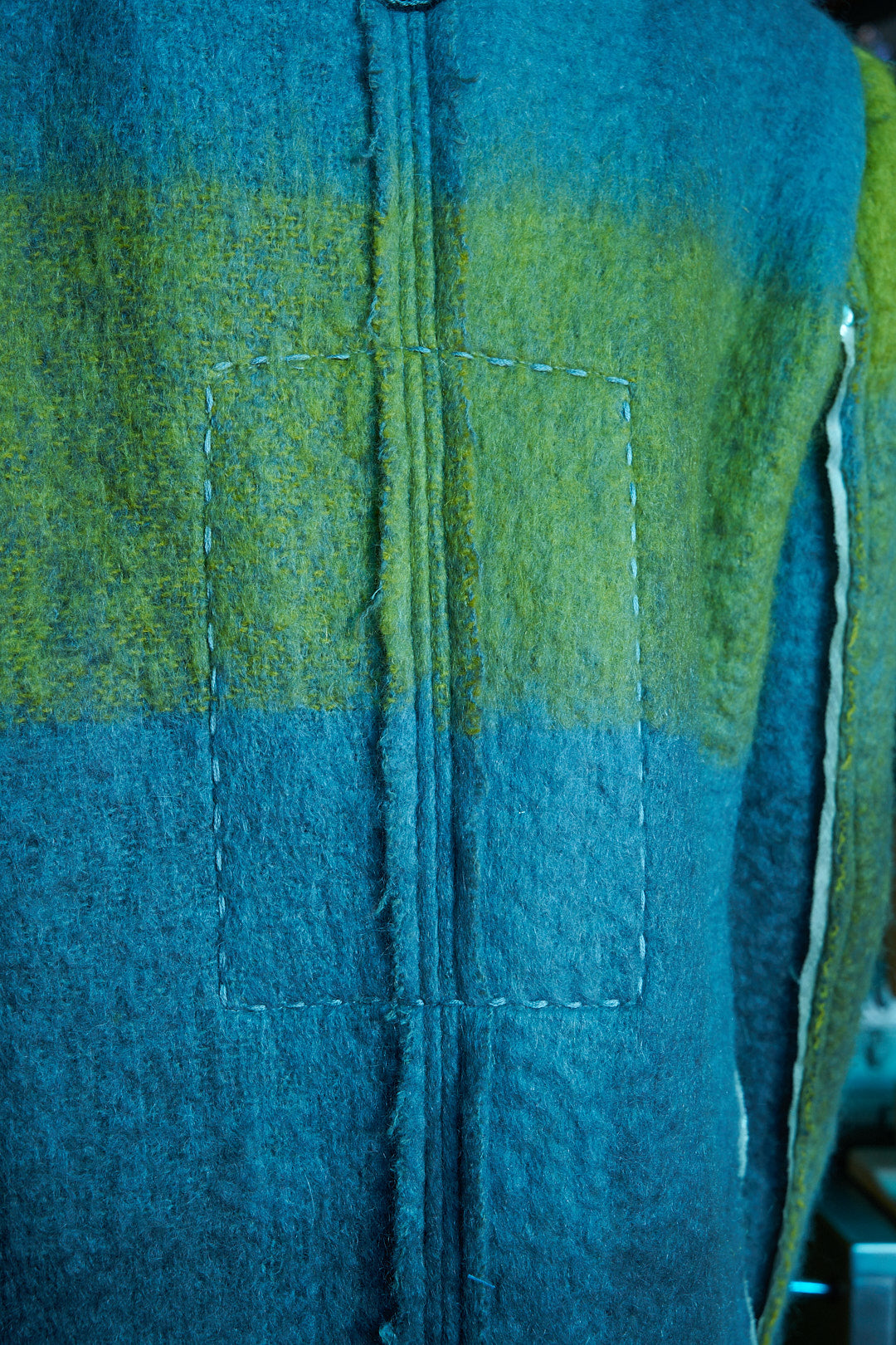 Earl Grey Matcha Double Breasted Jacket in Boiled Wool