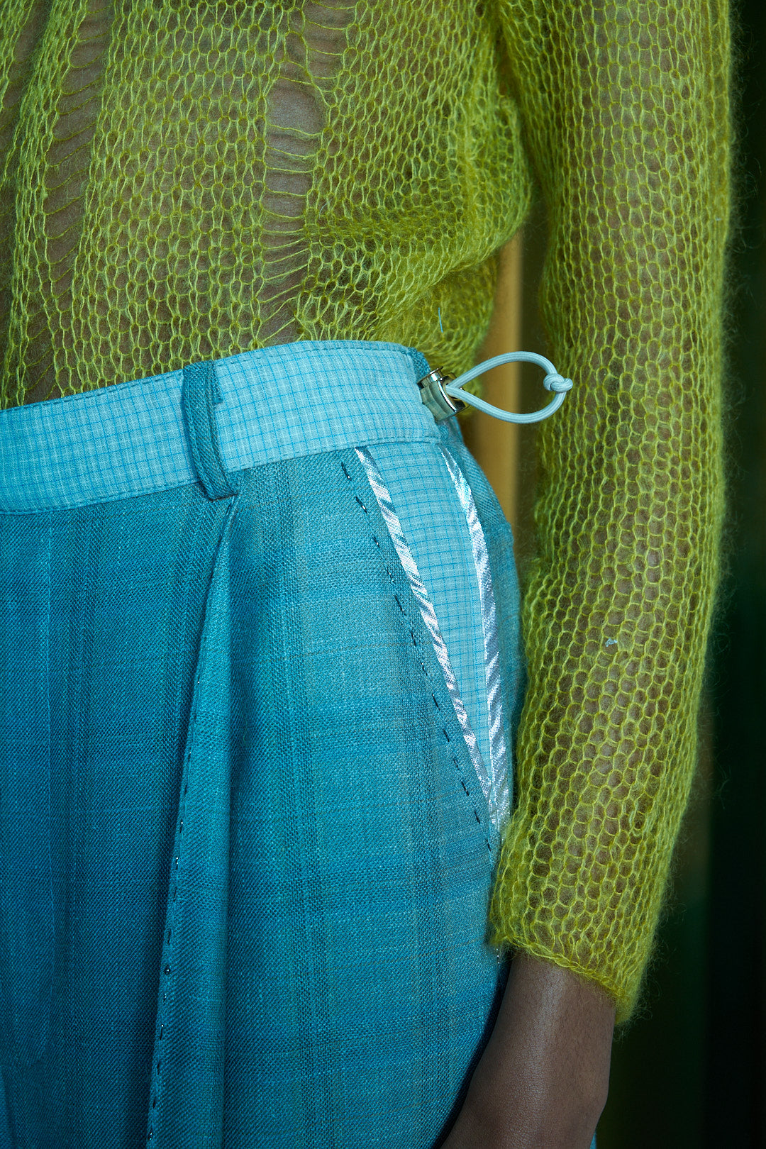 Chartruese Artisanal Silk Mohair Turtleneck Top