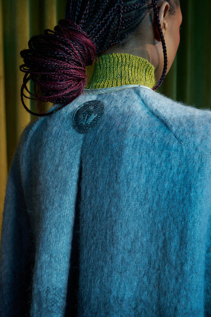 Grey on Grey Cocoon Jacket in Boiled Wool