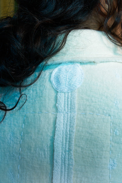 Flat White Gilet in Boiled Wool