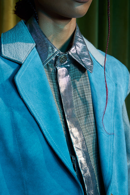 Keeper of the Grove Gilet in Wool Cashmere and Suede Leather