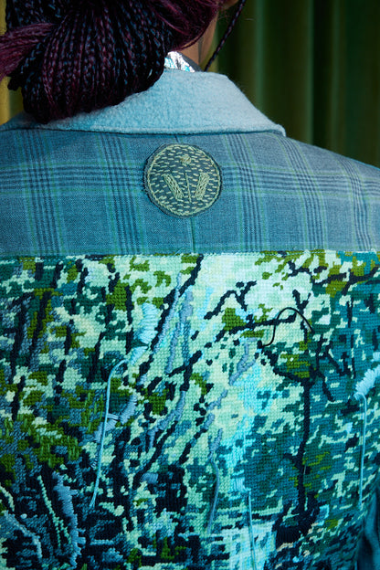 Keeper of the Grove Gilet in Wool Cashmere and Suede Leather