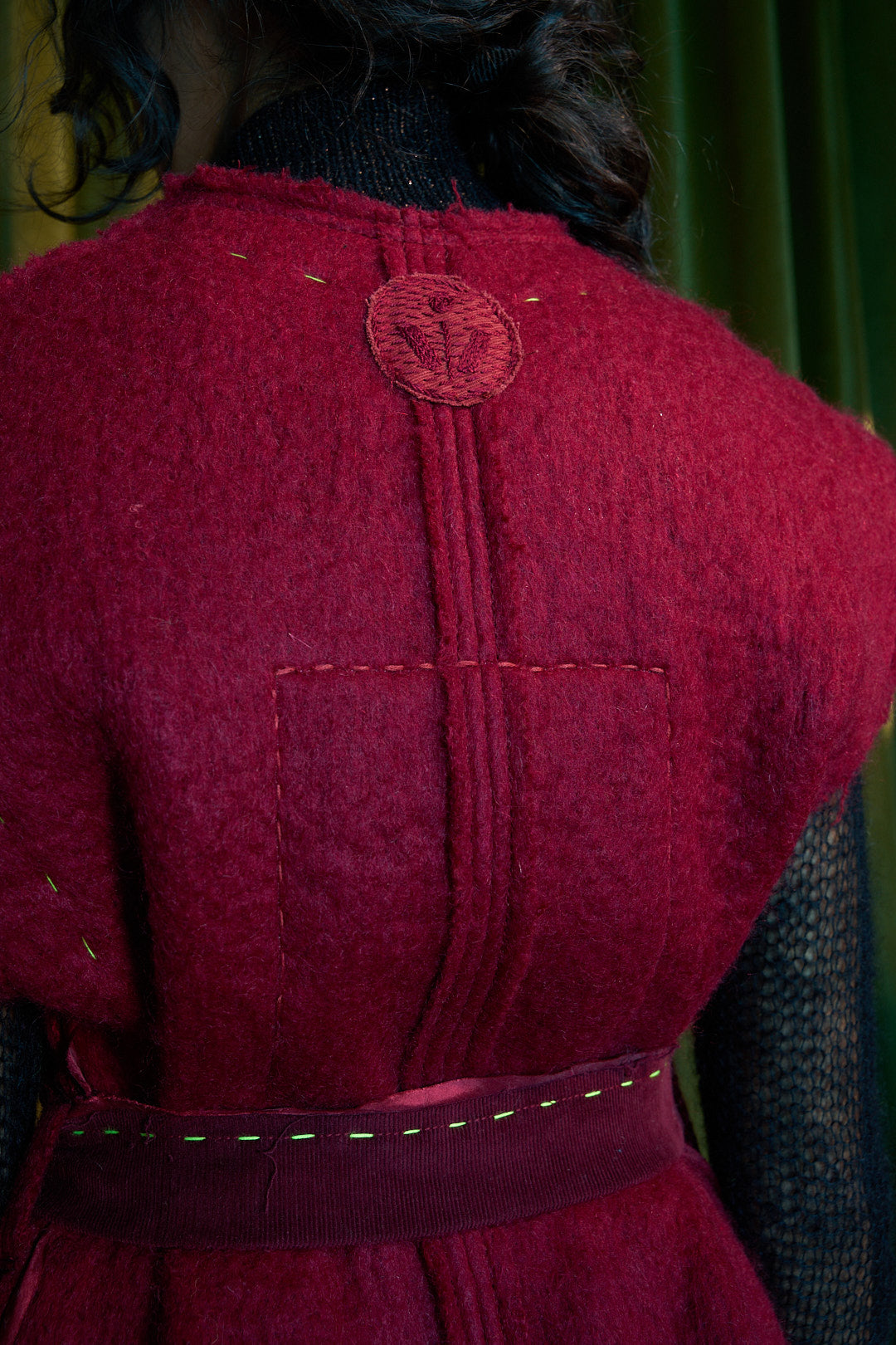 Redeye Long V-Neck Gilet in Boiled Wool