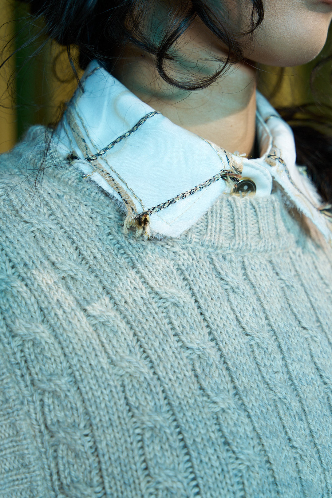Affogato Cable Knit Vest in Alpaca Merino Blend