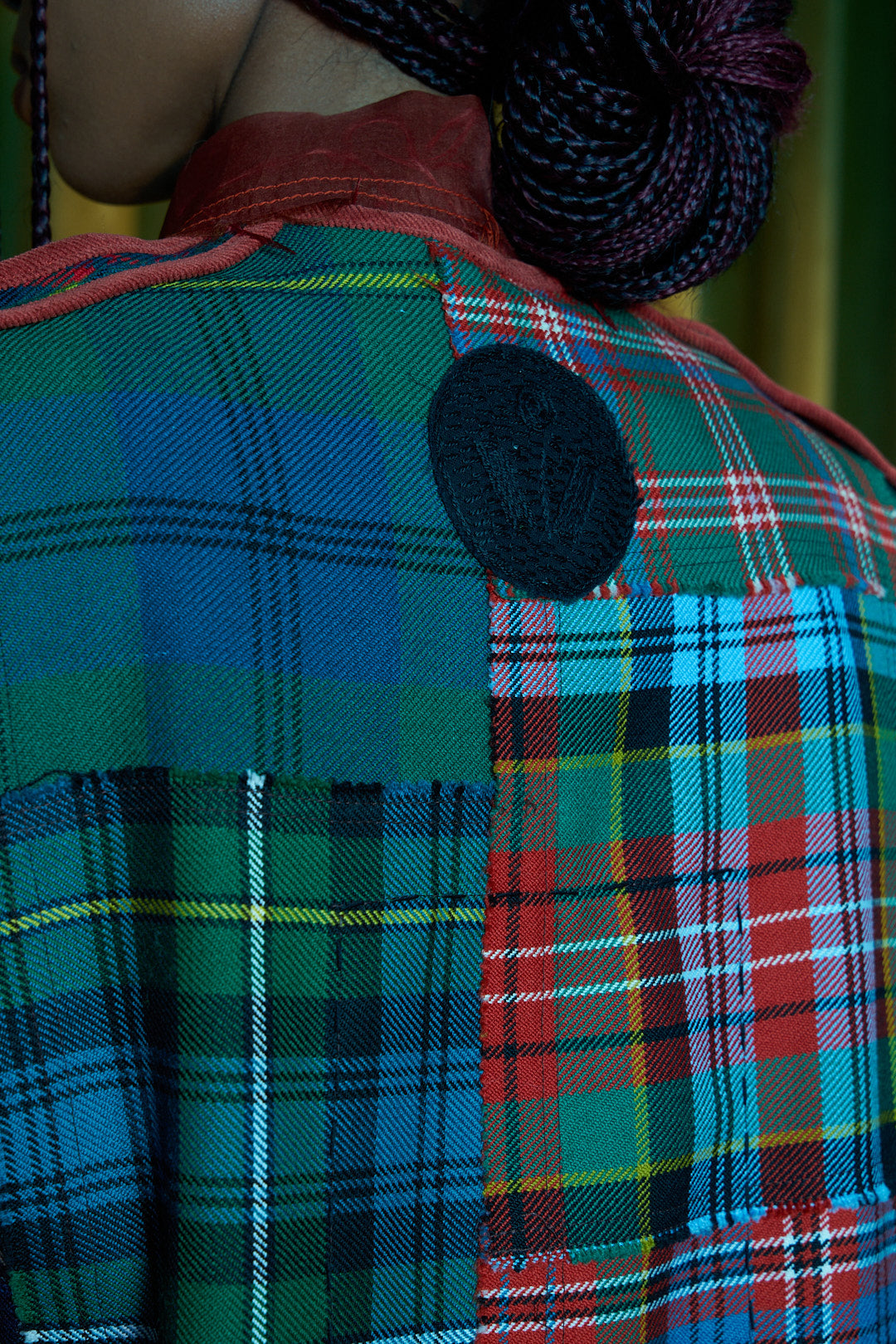 The Pied Piper Patchworked Long Gilet in Wool