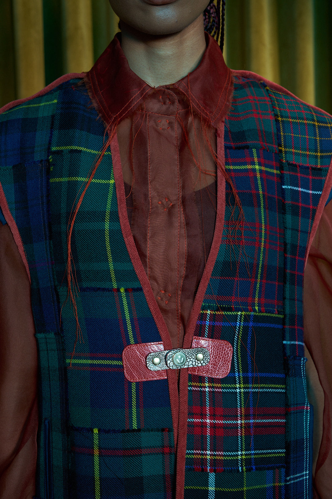 The Pied Piper Patchworked Long Gilet in Wool