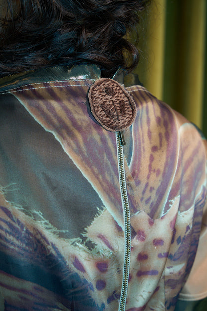 Banana Orchid Sculpted T-shirt in Silk