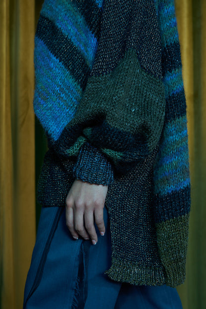 Moss Motley Block Oversized Block Knitted Jumper