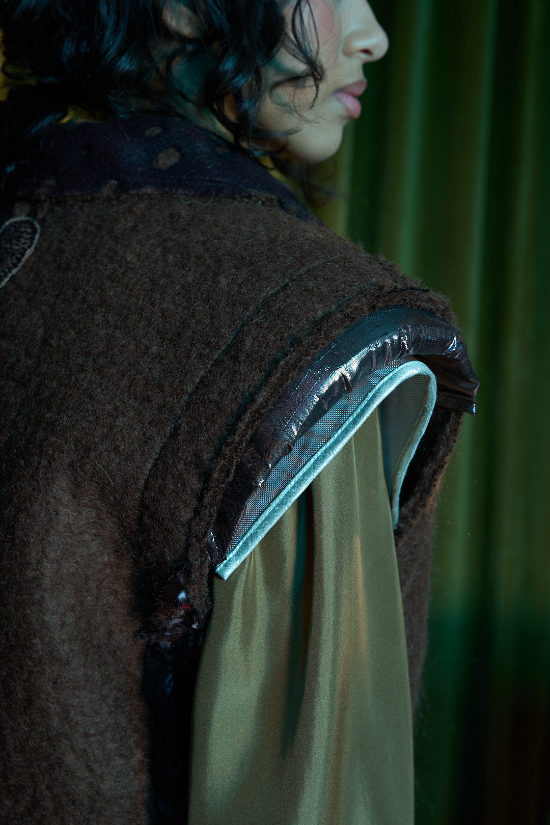 Mocha Gilet in Boiled Wool