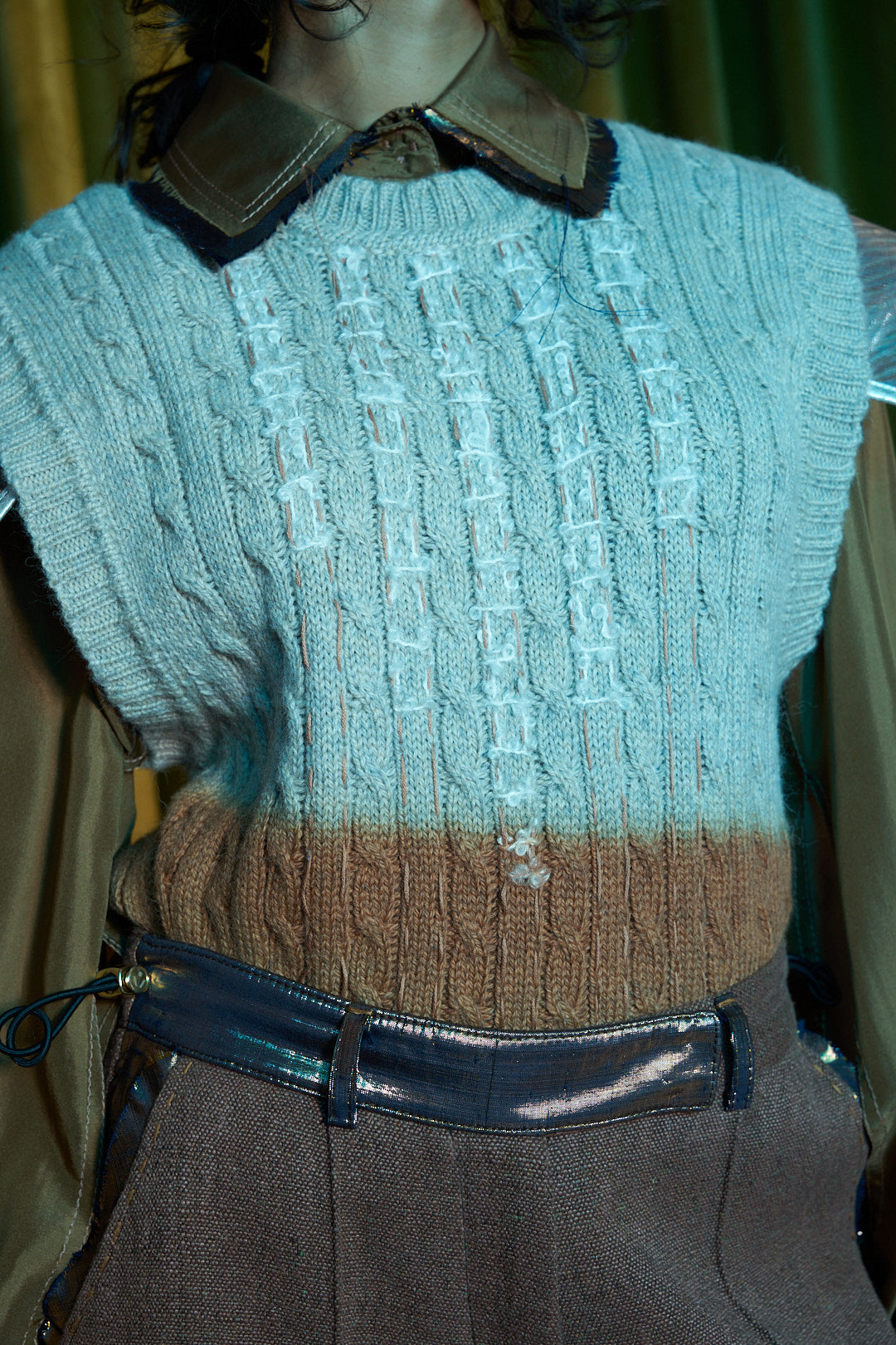 Cortado Cable Knit Vest in Alpaca Merino Blend