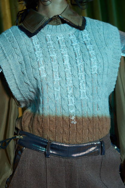 Cortado Cable Knit Vest in Alpaca Merino Blend