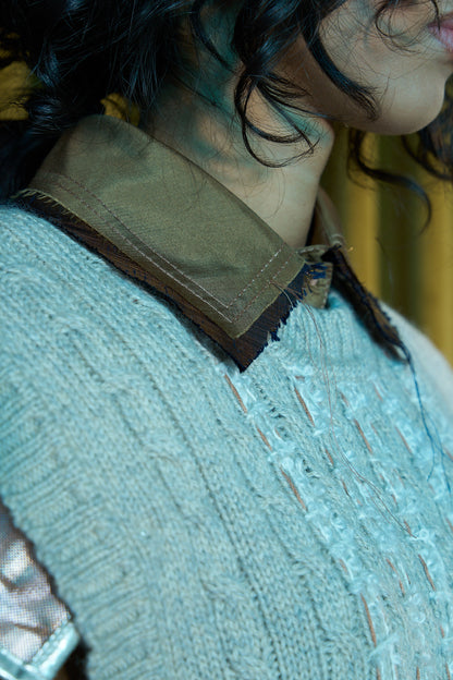Cortado Cable Knit Vest in Alpaca Merino Blend
