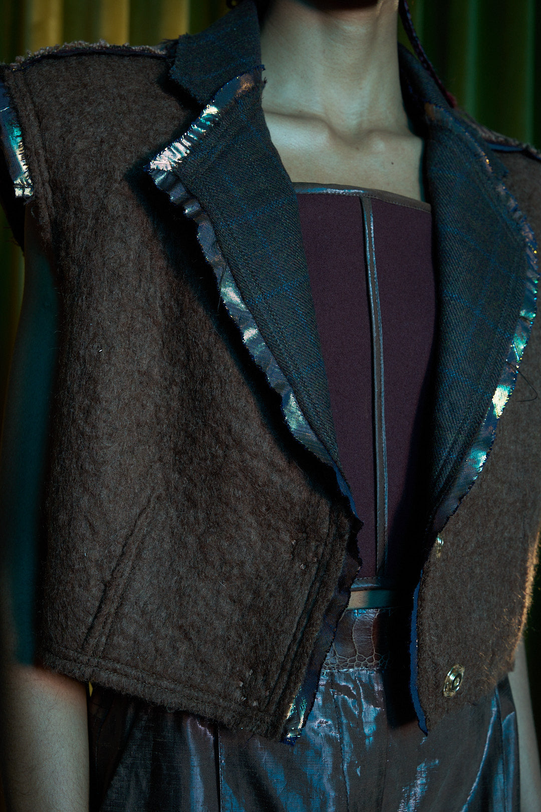 Hot Chocolate Gilet in Boiled Wool