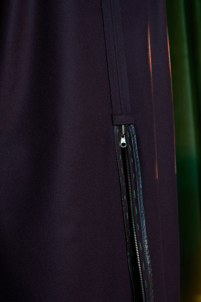 Chocolate Fondant V-Neck Long Gilet in Wool Melton