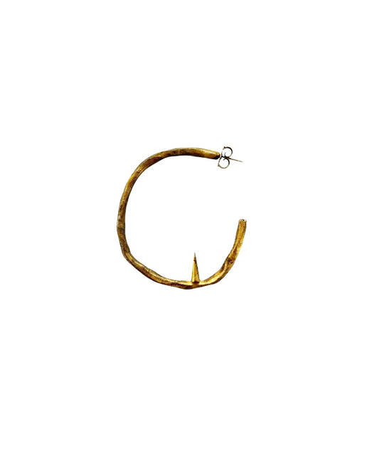 Brass Hoop Earring with Spike