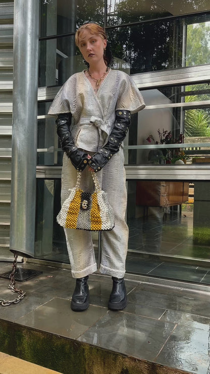 Long Black  Napa Leather Gloves