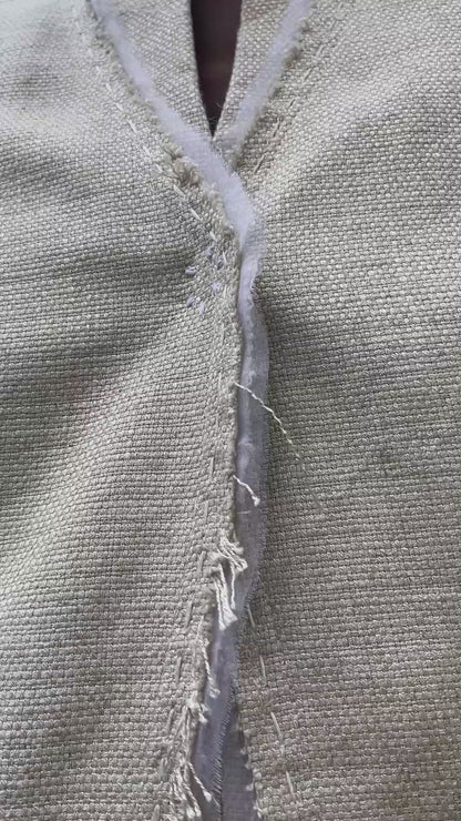 Tabi Pearl Glacier V-Jacket in Cotton with Silk trims