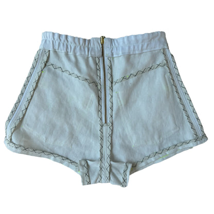 Reversible White Organic Hemp Linen Hot Pants